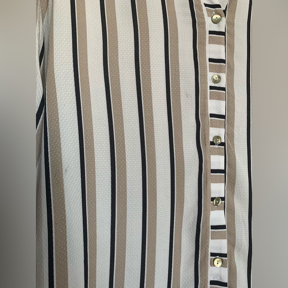 NWT Hanro Sleep & Lounge Stripe Woven V-Neck Button-Down Shirt Size Small - Picture 15 of 16
